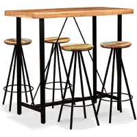 vidaXL 5-delige Barset massief acaciahout en gerecycled hout