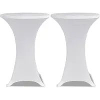 vidaXL Statafelhoes Stretch Ø80cm Wit (2 stuks)
