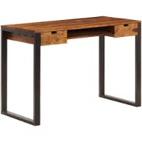 vidaXL Bureau, 110 x 55 x 78 cm, massief acaciahout en staal