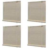 vidaXL Bamboe rolluiken, naturel, 4 stuks, 120x160 cm