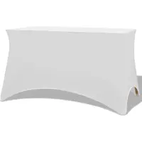vidaXL Tafelhoes stretch wit 243x76x74 cm 2 st