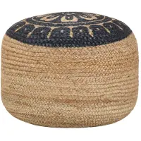 vidaXL Poef handgemaakt 45x30 cm jute blauw