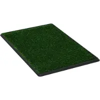 vidaXL Huisdierentoilet met bak en kunstgras 76x51x3 cm groen