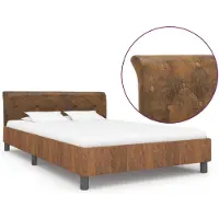 vidaXL Bedframe kunstsuède bruin 140x200 cm