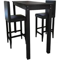 vidaXL Bartafel met 2 barkrukken zwart