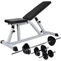 vidaXL Trainingsbank met halterset 30,5 kg