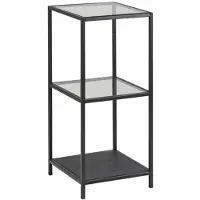 Hioshop Sea opbergrek met 2 plankjes glas transparant.