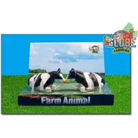 Kids Globe Koeien 2 Stuks Zwartbont Liggend 1:32