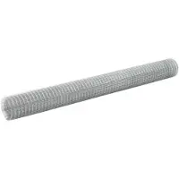 vidaXL Kippengaas 10x1,5 m gegalvaniseerd staal zilverkleurig