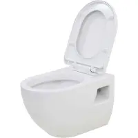 vidaXL Wandtoilet keramiek wit