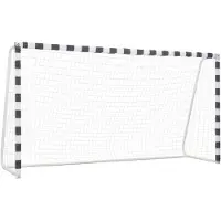 vidaXL Voetbaldoel 300x160x90 cm metaal zwart en wit