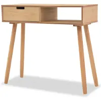 vidaXL Wandtafel 80x30x72 cm massief grenenhout bruin