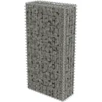 vidaXL Schanskorfmuur met deksels 50x20x100 cm gegalvaniseerd staal