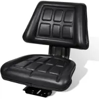 vidaXL Tractorstoel met rugleuning zwart