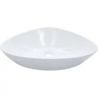 vidaXL Wastafel 58,5x39x14 cm keramiek wit