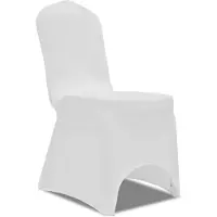 vidaXL Stoelhoezen stretch wit 100 st