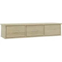 vidaXL Wandschap met lades 88x26x18,5 cm bewerkt hout sonoma eiken