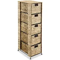 vidaXL Opbergset met 5 manden 25,5x37x100 cm waterhyacint