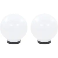 vidaXL LED-bollampen 2 st rond 20 cm PMMA