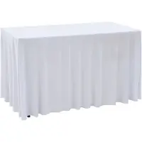 vidaXL 2 st Tafelhoezen stretch met rok 120x60,5x74 cm wit