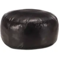 vidaXL Poef 60x30 cm echt geitenleer zwart