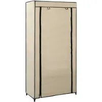 vidaXL Schoenenkast met hoes 58x28x106 cm stof crème