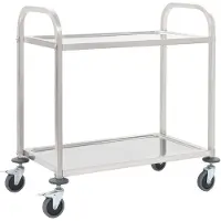 vidaXL Keukenwagen - Roestvrij staal, 95 x 45 x 83,5 cm