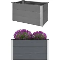 vidaXL Plantenbak verhoogd 100x50x54 cm HKC grijs