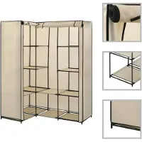 vidaXL Hoekkledingkast 130x87x169 cm crème
