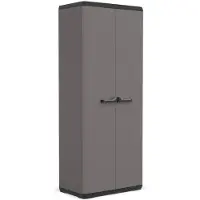 Keter Più Opbergkast - 3 planken - 39x68x166cm - Donkergrijs/Zwart