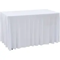 vidaXL 2 st Tafelhoezen stretch met rok 183x76x74 cm wit