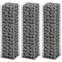vidaXL 3-delige Schanskorfset 25x25x100 cm gegalvaniseerd draad