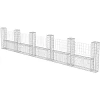 vidaXL Gabion mand U-vormig 570x20x100 cm staal