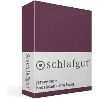 Schlafgut Pure Jersey Boxspring Hoeslaken S - 90x190 - 100x220 542 Purple Deep
