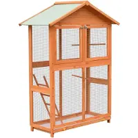 vidaXL Vogelkooi 125,5x59,5x164 cm massief grenen- en vurenhout