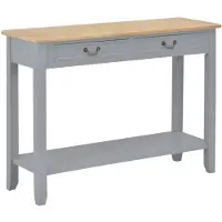 vidaXL Wandtafel 110x35x80 cm hout grijs