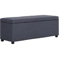 vidaXL Bankje met opbergvak 116 cm polyester donkergrijs