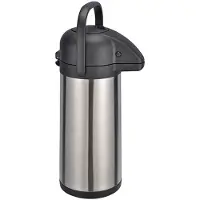 Merkloos RVS thermosfles of isoleerkan van 3 liter - zilver - koffiekan - 40 cm - Thermosflessen