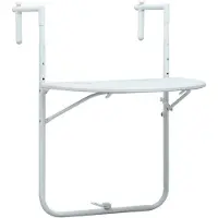 vidaXL Balkontafel hangend 60x64x83,5 cm rattan-look kunststof wit