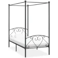 vidaXL Hemelbedframe metaal grijs 100x200 cm
