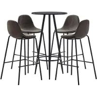 vidaXL Ensemble de bar 5 pcs Tissu Gris foncé3051126