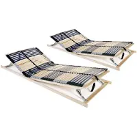 vidaXL Lattenbodems 2 st met 42 latten 7 zones 70x200 cm