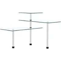 vidaXL Hoekkastje keuken 3-laags gehard glas