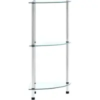 vidaXL Kastje 3-laags 30x30x67 cm gehard glas transparant