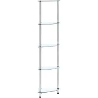 vidaXL Kastje 5-laags 30x30x130 cm gehard glas transparant