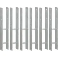 vidaXL Grondankers 6 st 9x6x60 cm gegalvaniseerd staal zilverkleurig