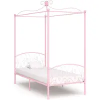 vidaXL Hemelbedframe metaal roze 100x200 cm