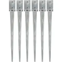vidaXL Grondpinnen 6 st 9x9x90 cm gegalvaniseerd staal zilverkleurig