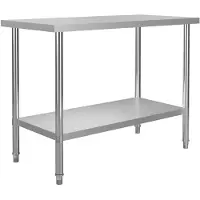 vidaXL Keukenwerktafel 120x60x85 cm roestvrij staal