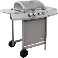 vidaXL Gasbarbecue met 4 branders zilverkleurig